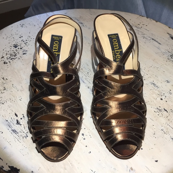 Ombeline Paris Sling Back Heeled Open Toe Sandals - Picture 3 of 8